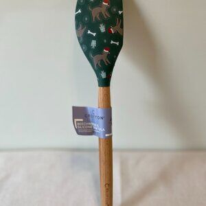 NEW Crofton Beechwood & Silicon Holiday Santa Dog Spatula Farmhouse Kitchen